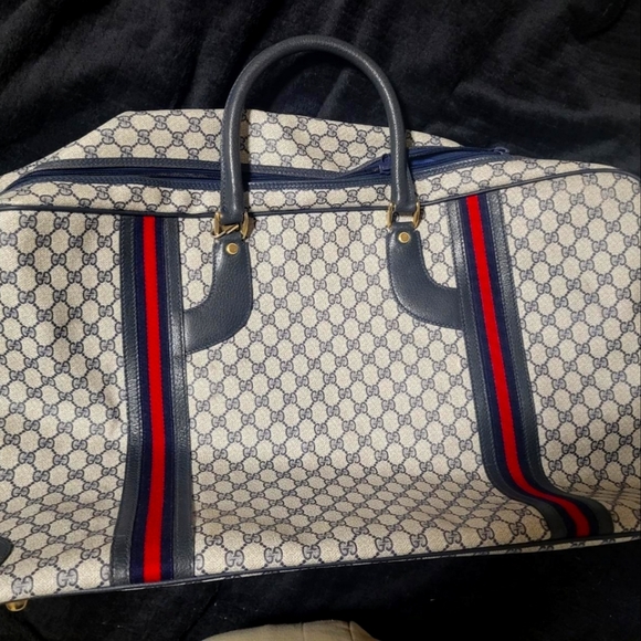 VINTAGE GUCCI GG Supreme Web Luggage - Picture 1 of 6
